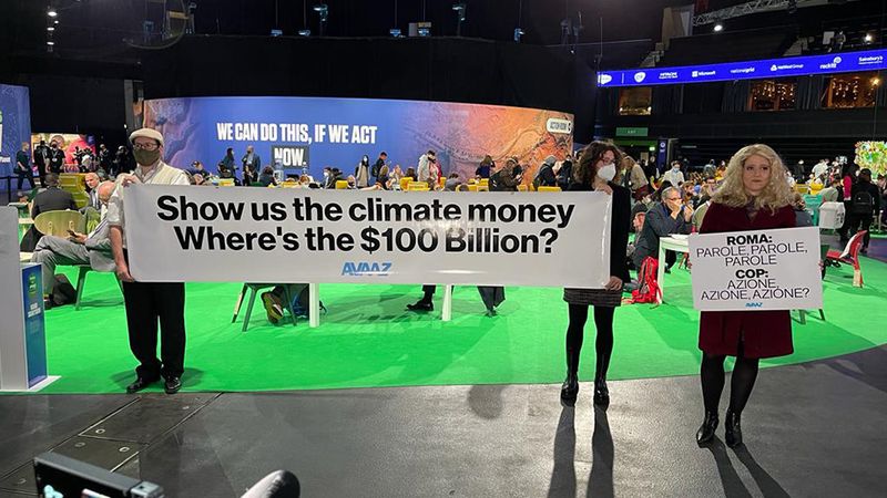 Avaaz, the campaigning community, calling for developing countries to receive money for climate loss and damage at COP26