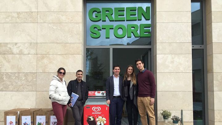 Outside a Green Store