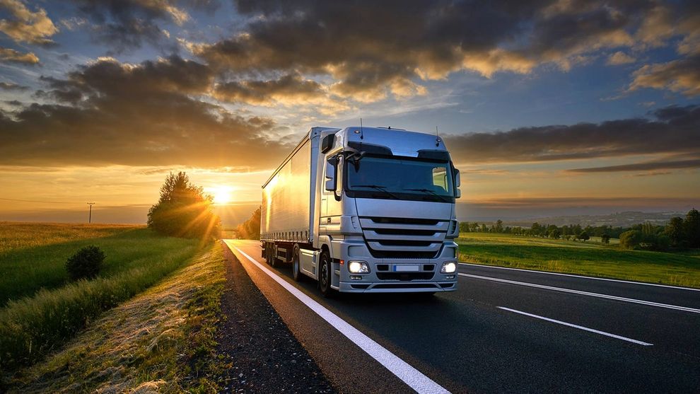 Lorry on the road