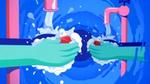 Illustration of handwashing with soap under a tap