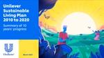 Cover of Unilever Sustainable Living Plan 2010 to 2020 pdf file