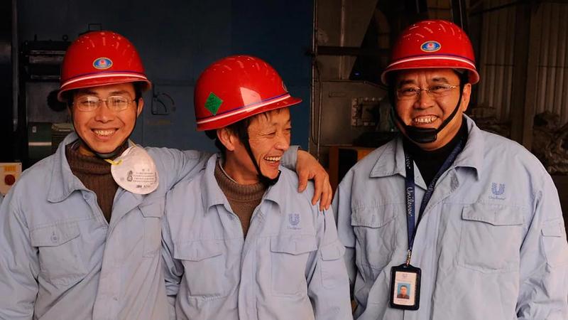 A group of factory workers in China
