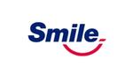 Graphic saying Smile in blue with a red line smile underneath