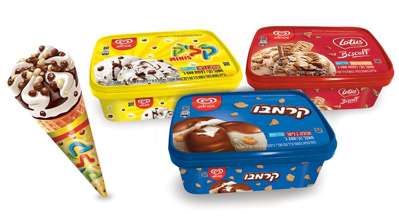 Ice cream in a variety of flavors