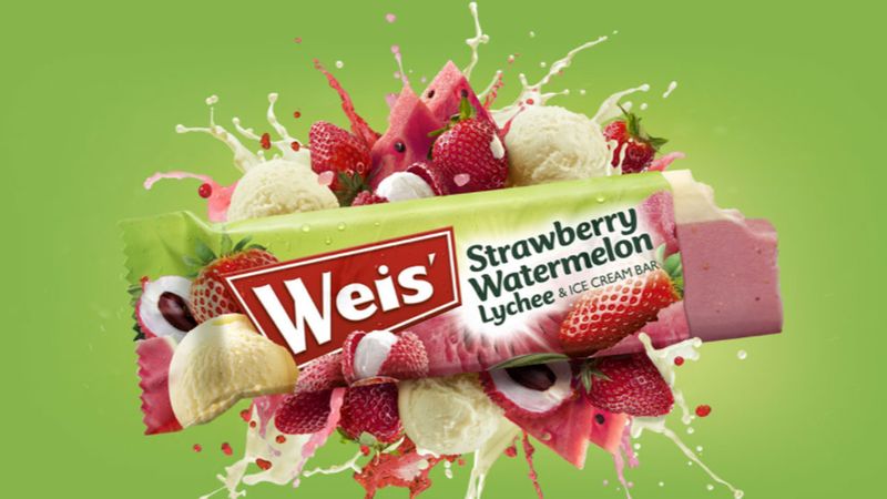 Weis strawberry and watermelon ice cream bar