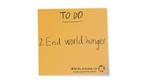 End World Hunger post-it note