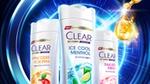 White bottles of Clear anti-dandruff shampoo. Unilever’s Clear shampoo uses ingredients such as niacinamide to treat dandruff