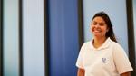 Woman wearing a Unilever t-shirt at our factory in Brazil