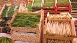 Photo of crates of various vegetables including green beans
