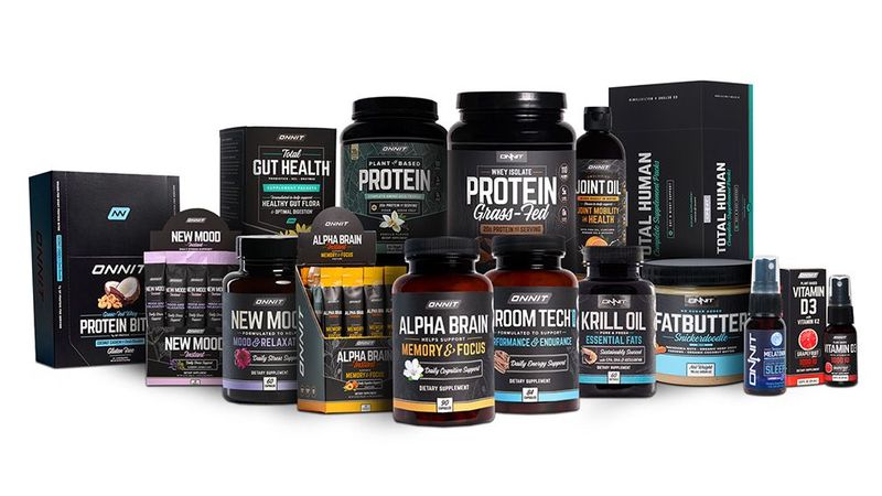 A collection of Onnit products