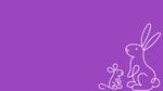Mouse and a rabbit illustration on a purple background