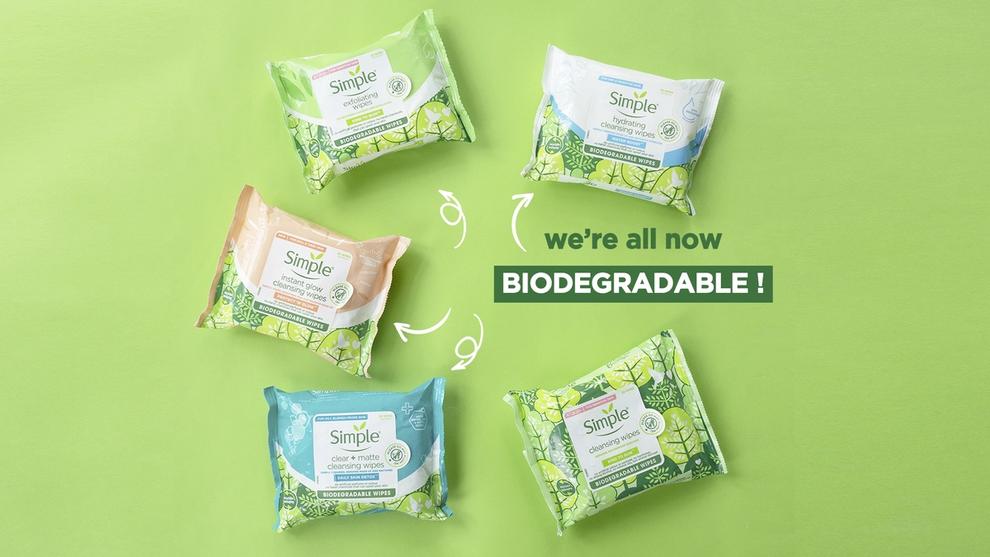Image shows Simple biodegradable wipes