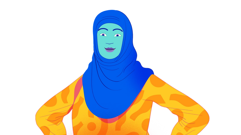 Illustration of lady wearing a Hijab