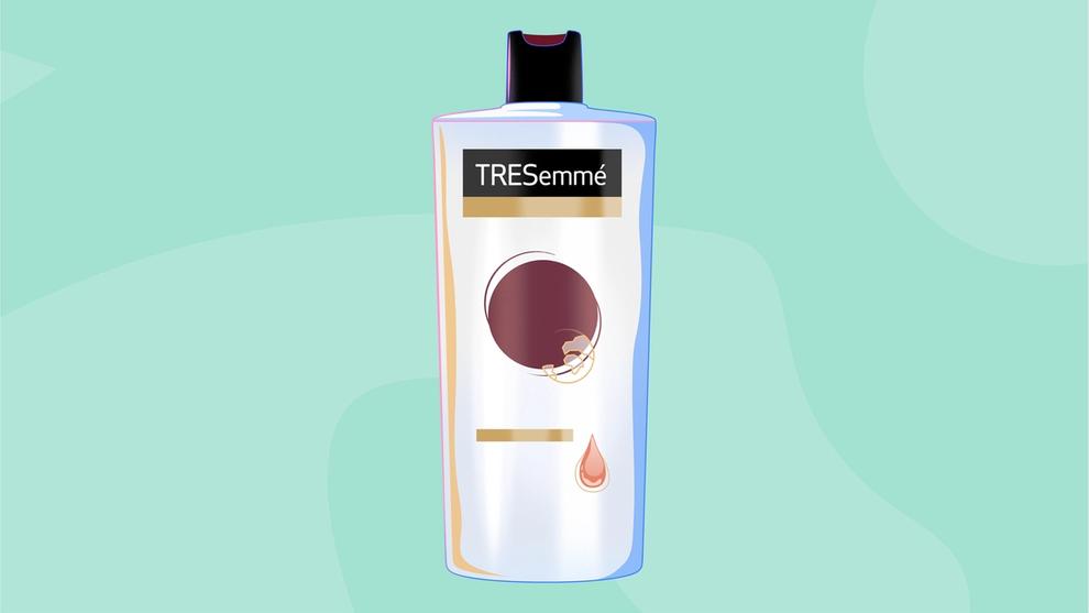 Illustration of a Tresemme's shampoo bottle