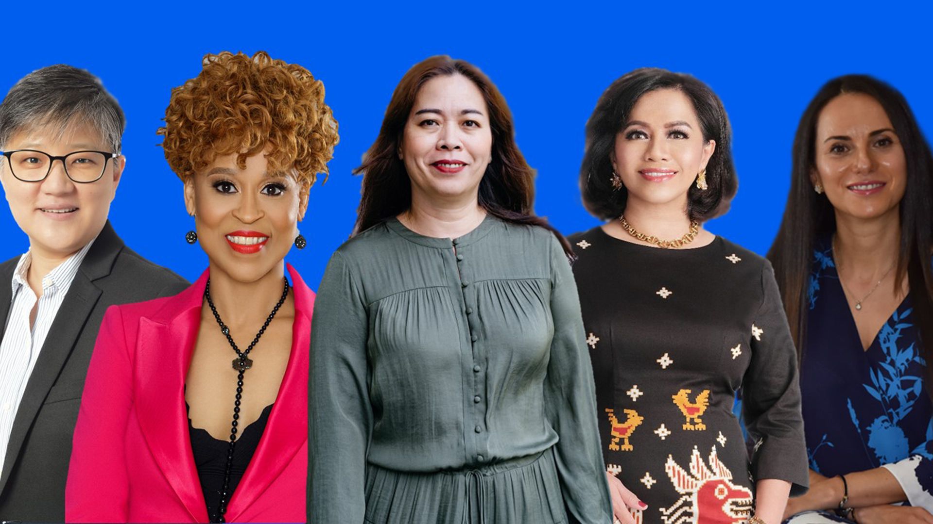 Leaders driving change. From right to left: Joy Ho, Esi Eggleston Bracey, Van Nguyen-thi-bich, Ira Noviarti and Hajar Alafifi