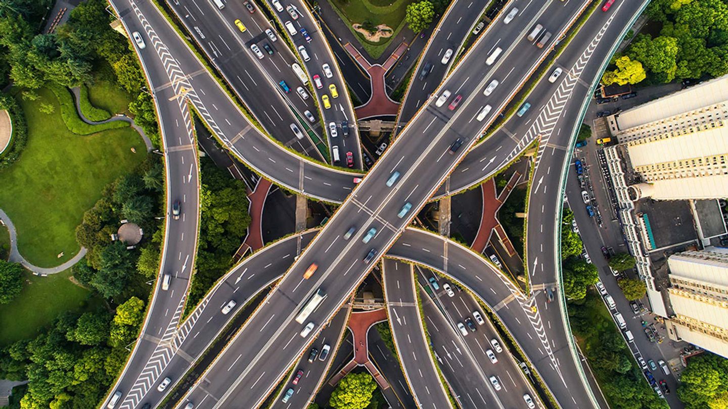 Complex motorway junction