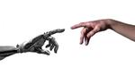 A robotic arm and a human arm