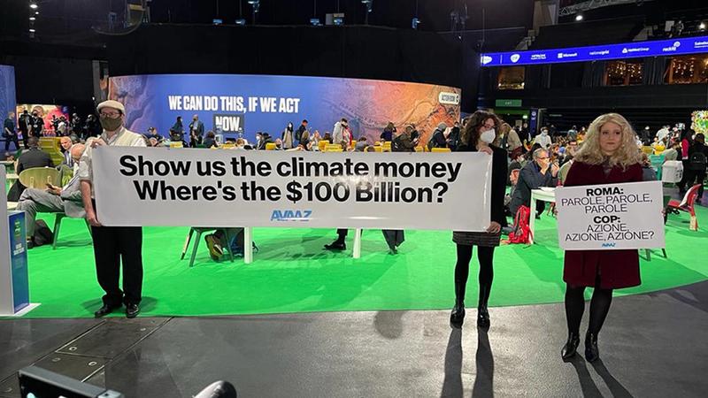 Avaaz calling for developing countries to receive money for climate loss and damage at COP26 in Glasgow.