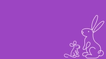 A purple background with a line-drawn rabbit and mouse in white.