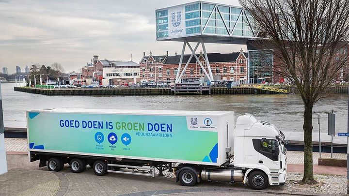 Branded LNG truck in the Dutch Logistics operations