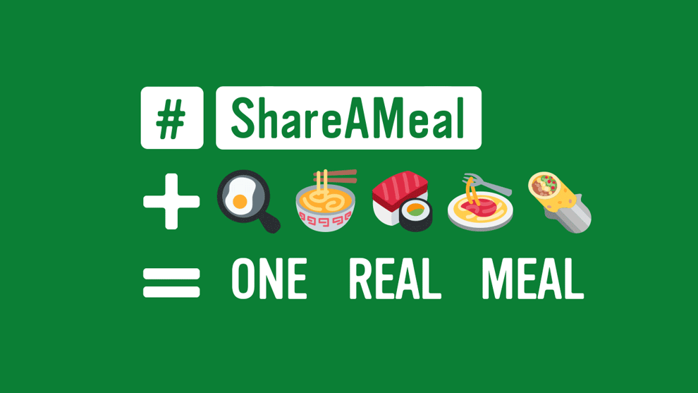Image from the hashtag share a meal campaign