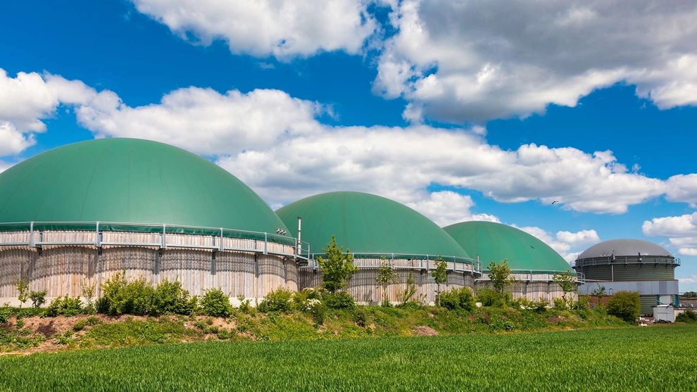 Anaerobic digesters producing biogas from agricultural waste