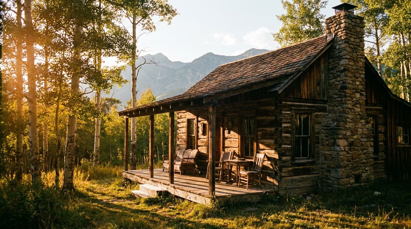 Image of family tree underneath family cabin