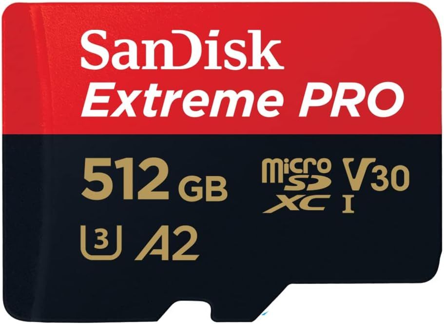 SanDisk 512GB Extreme PRO microSDXC UHS-I Memory Card V30, U3, 200 MB/s