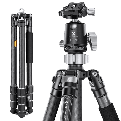 K&F 09.117 Concept X-Series 172cm Carbon Fiber Camera Tripod,Professional 35.2lbs Loads