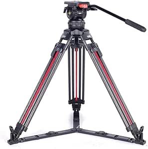 TERIS TX-V12T PLUS Q Professional Carbon Fiber Video Camera Tripod w/Fluid Head 12KG Quick Lock Version