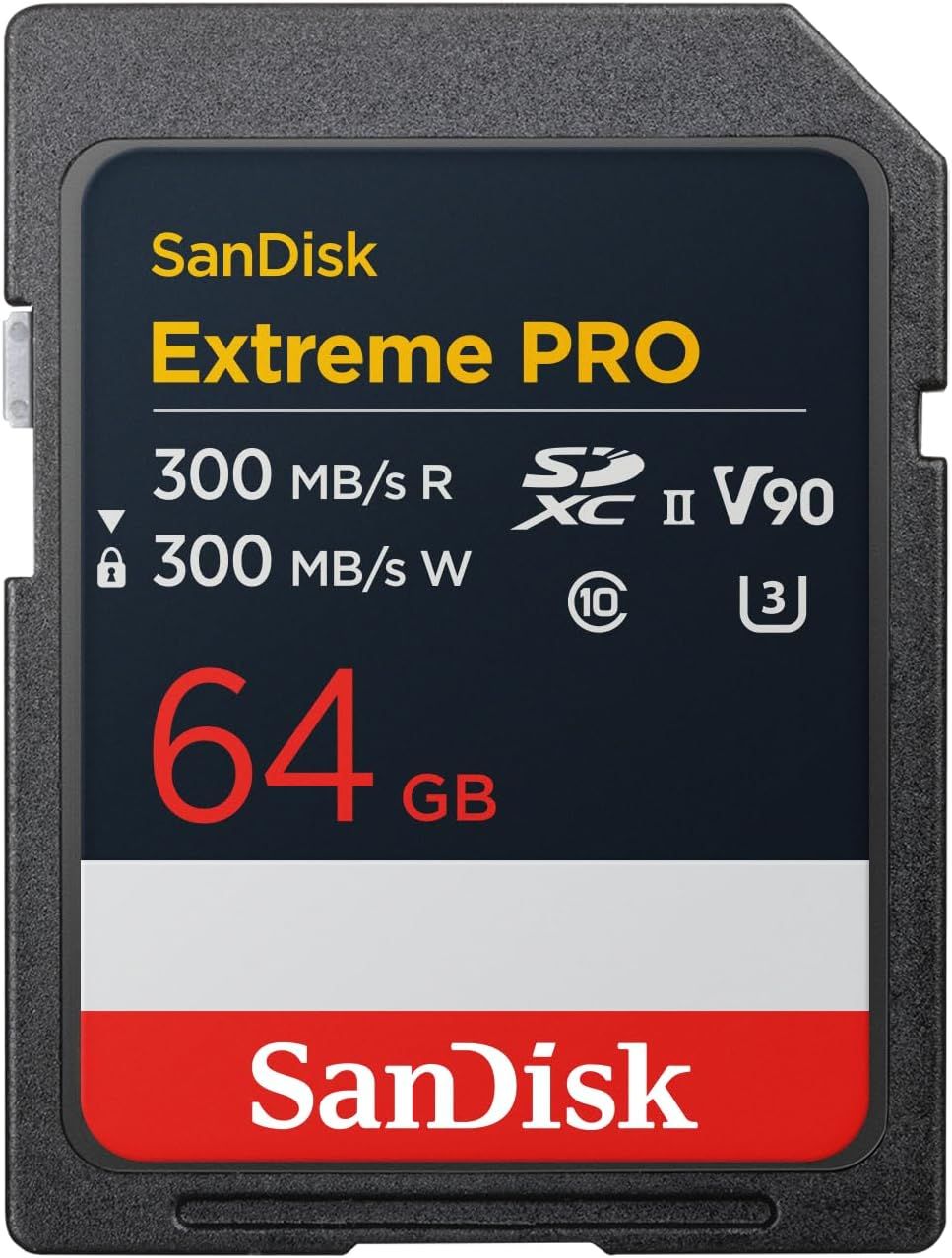 SanDisk 64GB Extreme PRO SDXC UHS-II Memory Card V90, 8K ,4K UHD, 300 MB/s