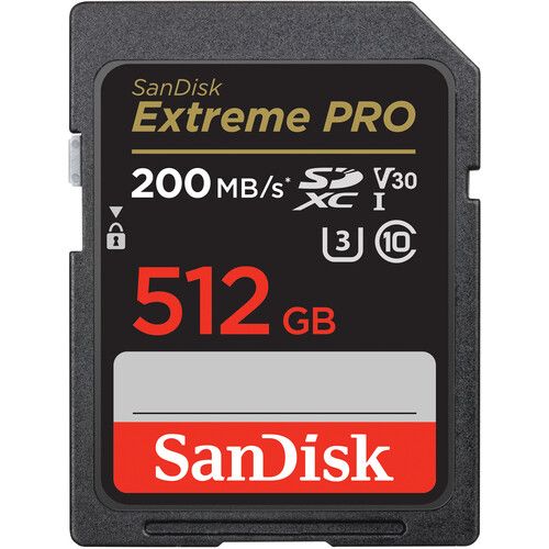 SanDisk 512GB Extreme PRO SDXC UHS-I Memory Card C10, U3, 4K UHD, SD Card