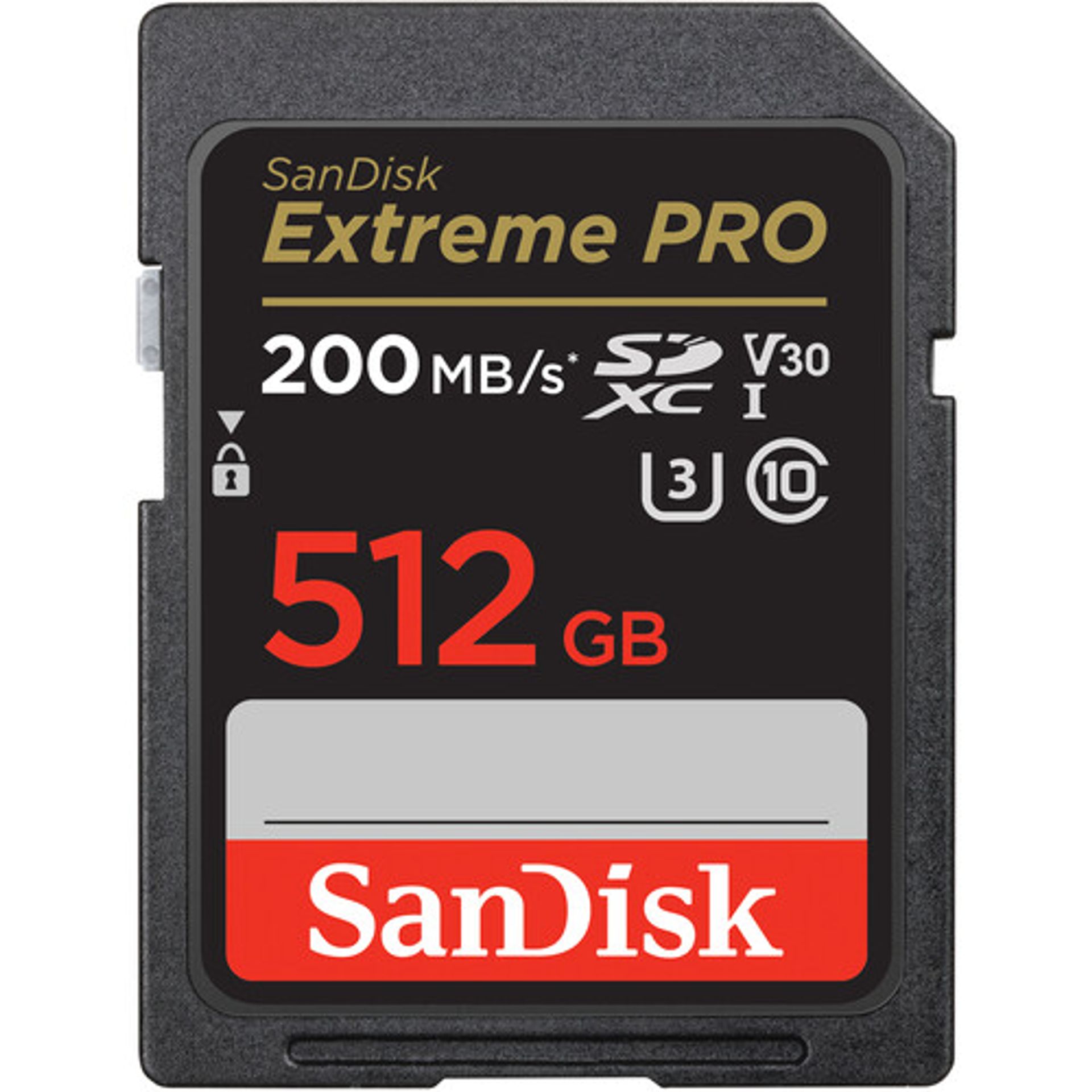 SanDisk 512GB Extreme PRO SDXC UHS-I  Memory Card C10, U3, 4K UHD, SD Card