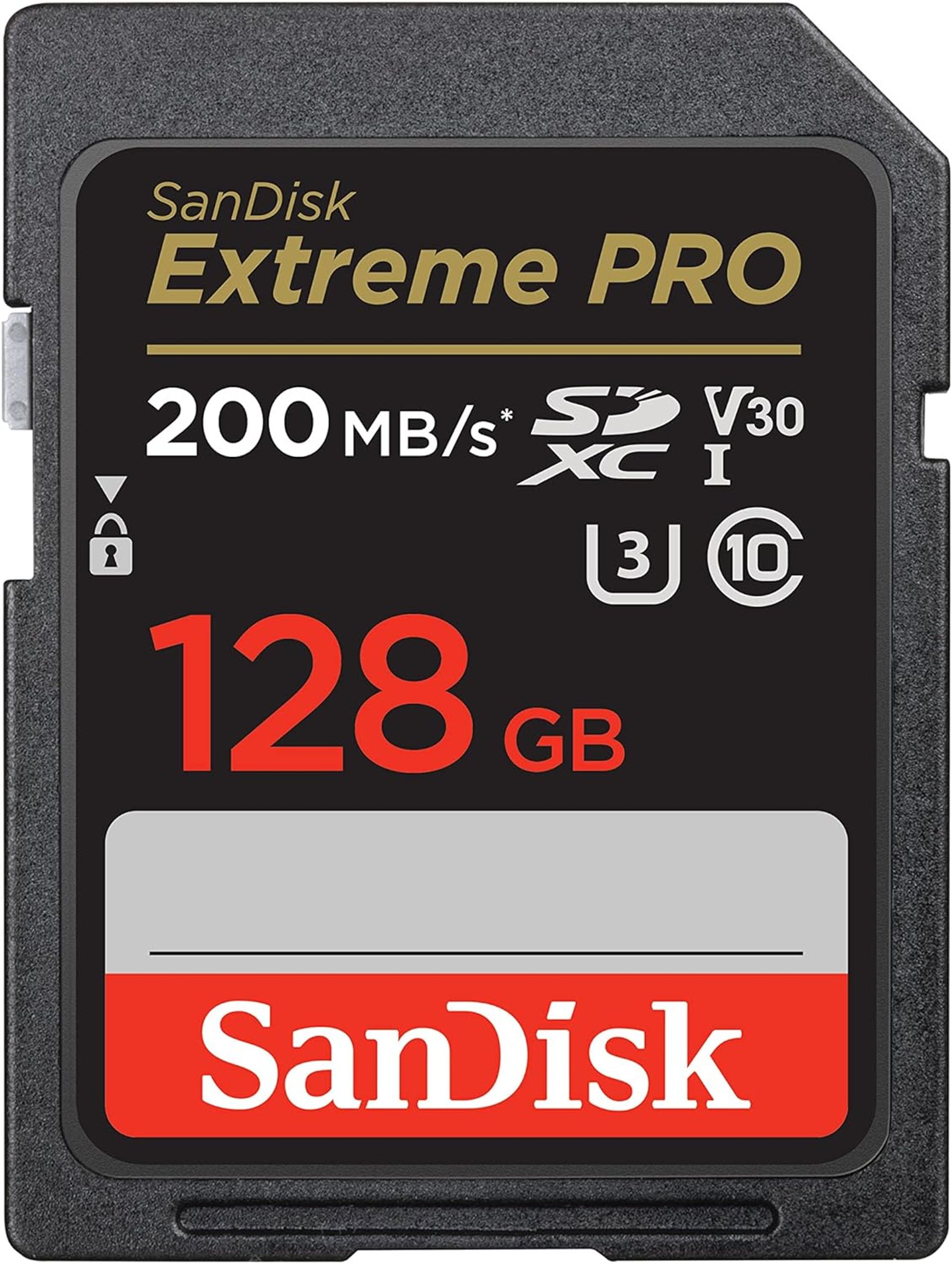 SanDisk 128GB Extreme PRO SDXC UHS-I Memory Card - C10, U3, V30, 4K UHD, SD Card