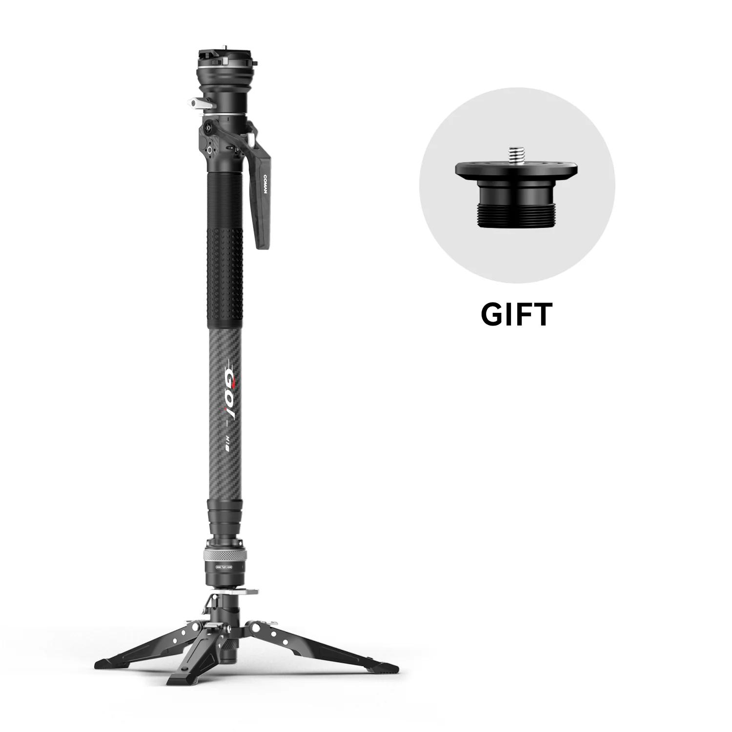 COMAN One-Click Lifting Monopod with Feet, 65’’ Travel Monopod with 360° Ball Bowl Head, Lightweight Camera Tripod with Arca Quick Release for Canon Nikon, DSLR Cameras, Max Load 22lbs/10kg (M1S)