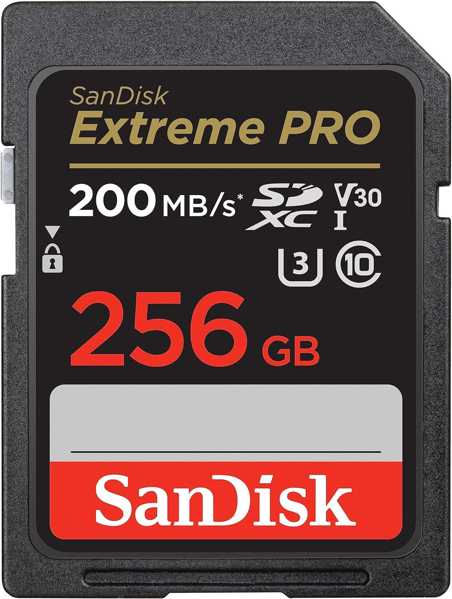 SanDisk 256GB Extreme PRO SDXC UHS-I Memory Card - C10, U3, V30, 4K UHD, SD Card