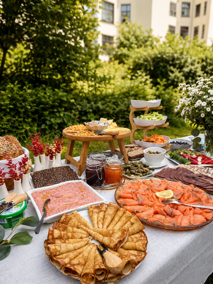 Catering table prepared for a WECODA member gathering