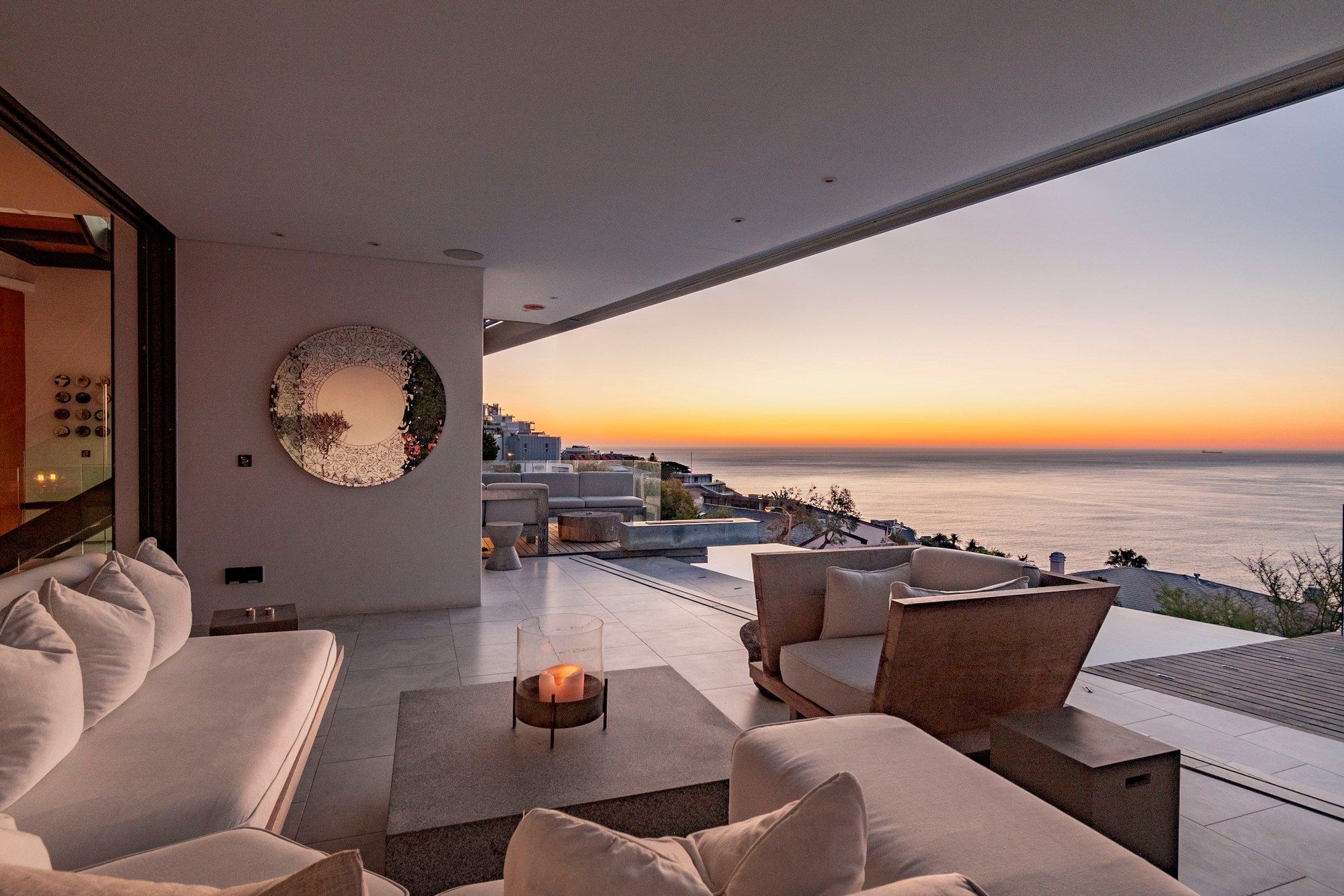 Outdoor terrace overlooking the Atlantic at Art Villa