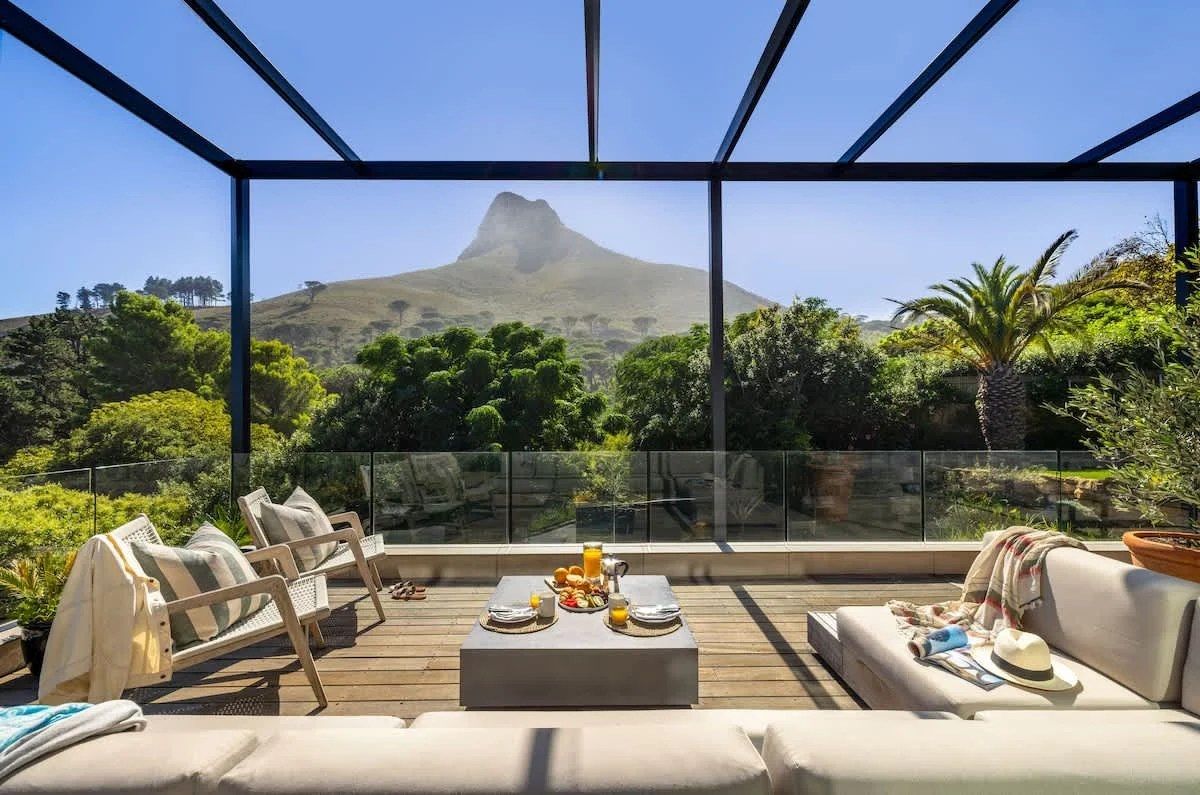 Mountain view from the terrace at Villa Lushara