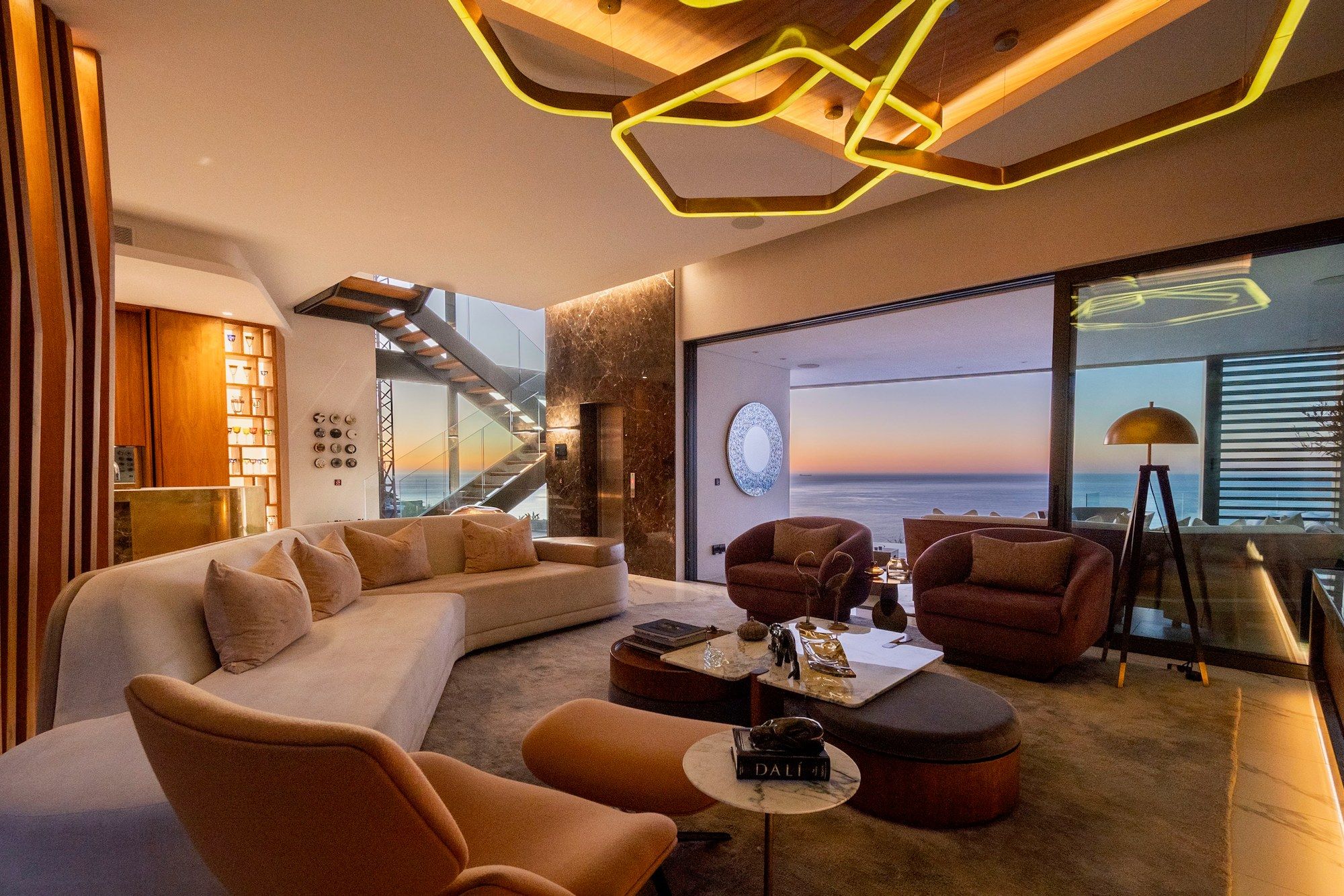 Contemporary open-plan living room at Art Villa