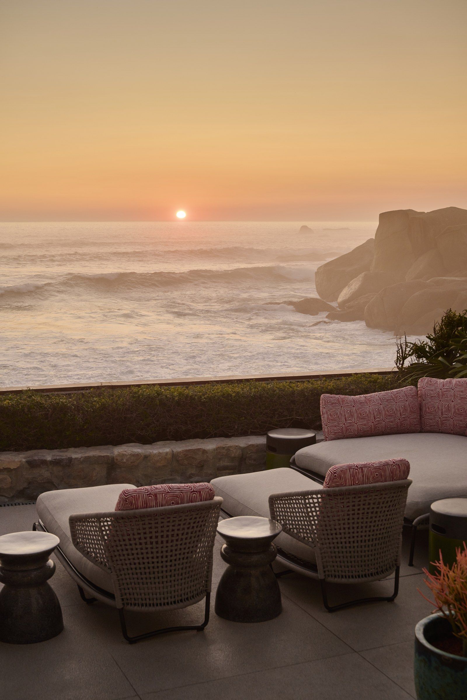 Sunset over the Atlantic Ocean from the Ivory Kai terrace