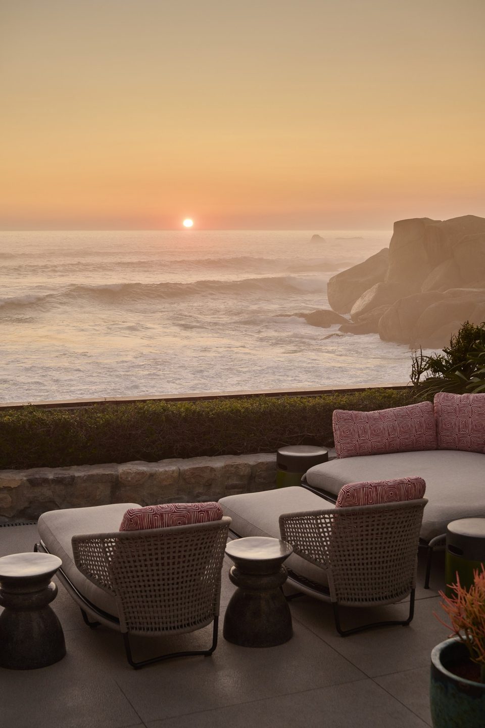 Sunset over the Atlantic Ocean from the Ivory Kai terrace