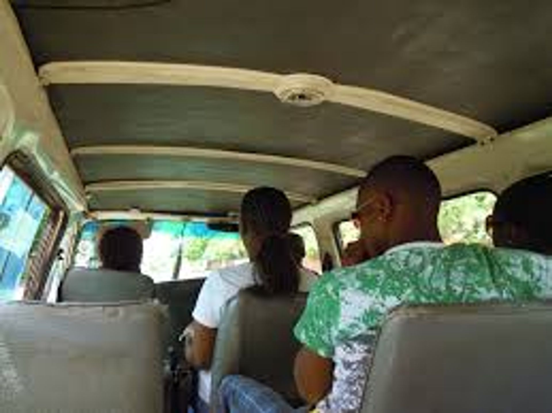 Inside a taxi