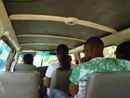 Inside a taxi