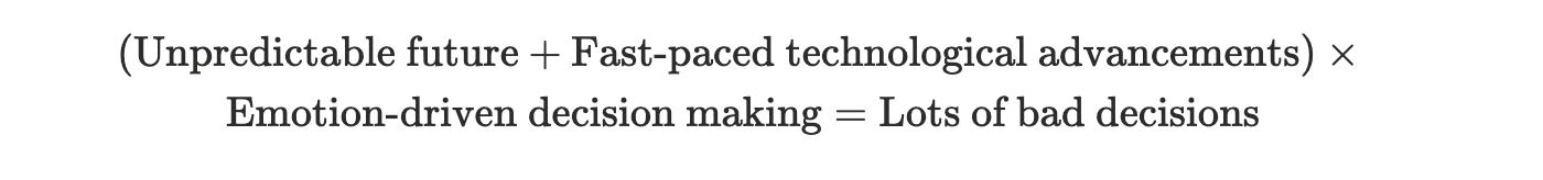 Equation explaining how fear of the future leads to bad decisions