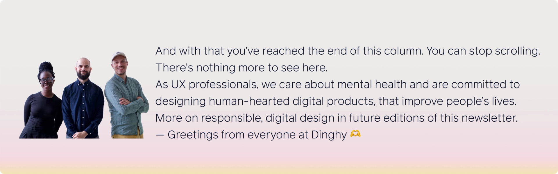 Signature graphic stating the end of the newsletter