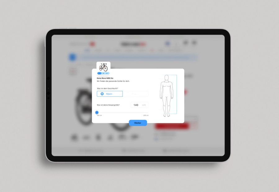 Bike Sizing widget for smartfit – online sizing