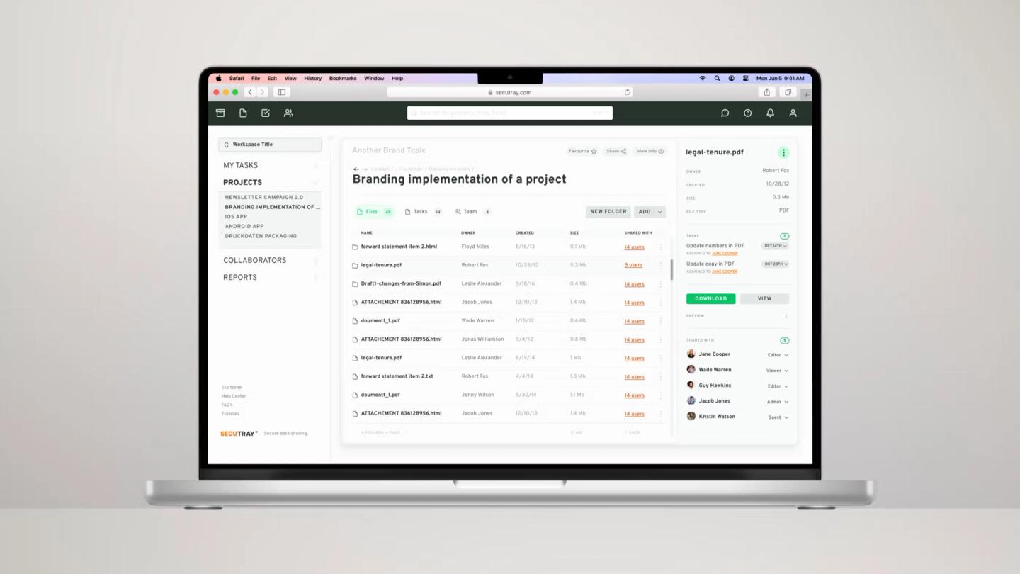 Redesign of a Secure File Sharing Service