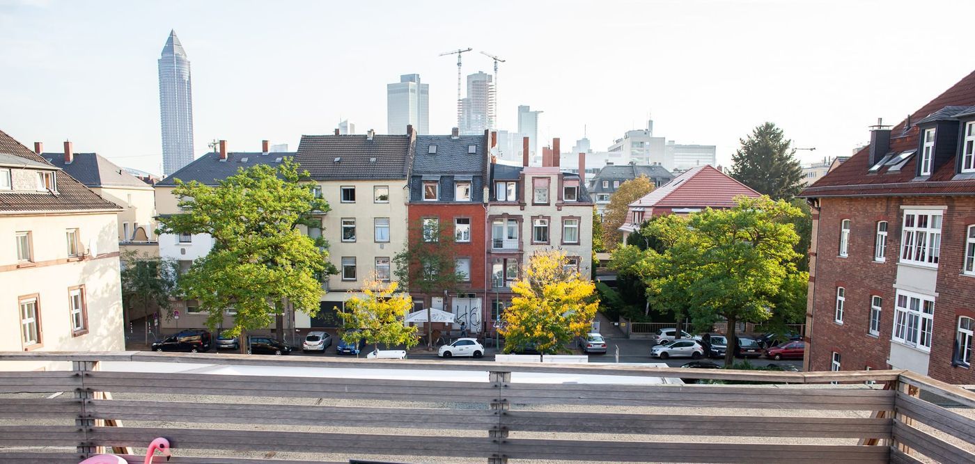 Roof-top terrace view of Frankfurt