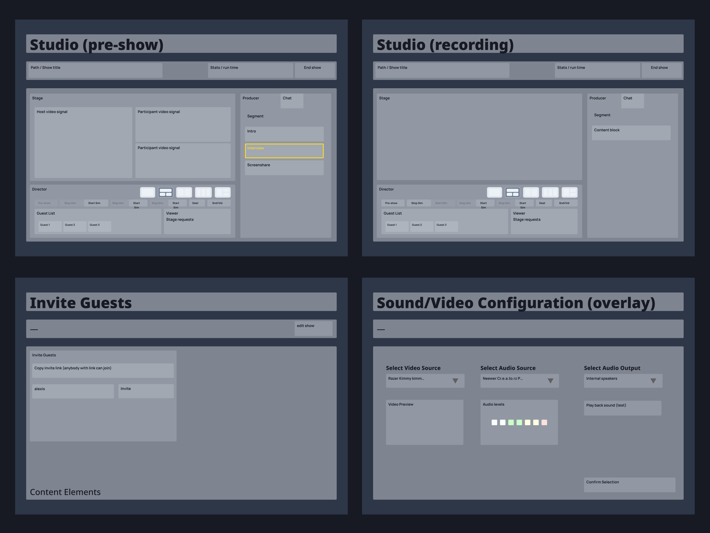 User Experience Concept for Podcast Production Studio